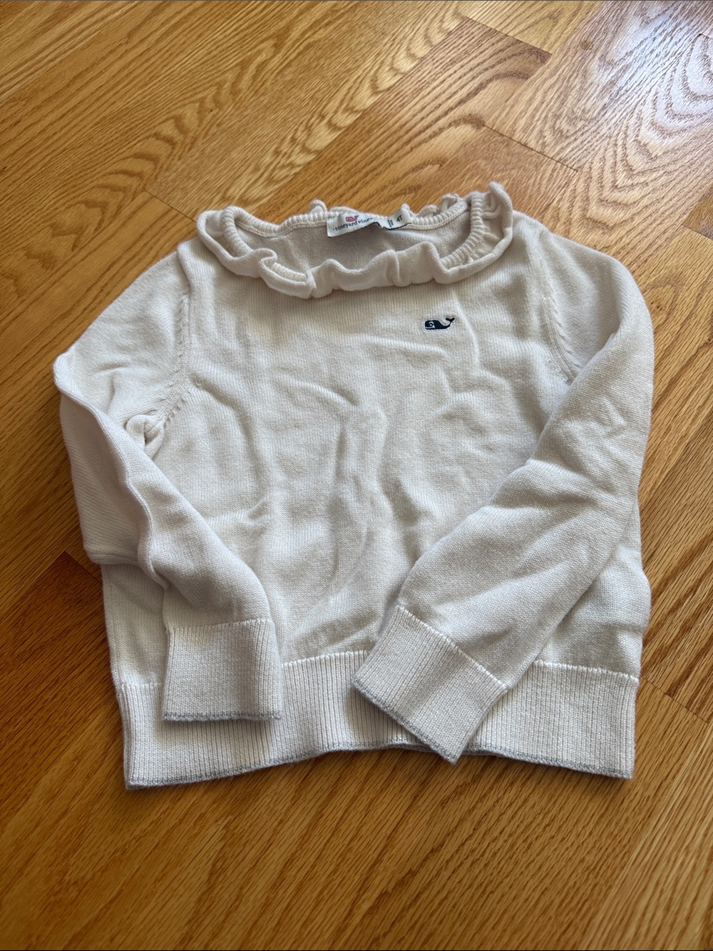 Vineyard Vines Ruffle Neck Cream Sweater